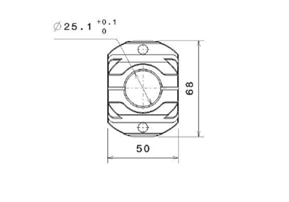 Angular Cross Connector D40X25 Drawing 2
